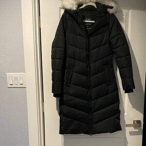NWT Noize Black Puffer Winter Coat with White Fur Hood